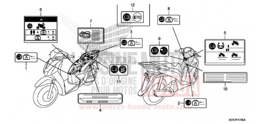 CAUTION LABEL SH150ADD de 2013